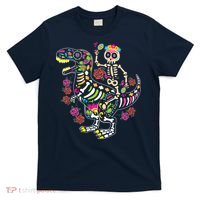 Dia De Los Muertos Skeleton Riding Dinosaur T-Shirt thumb 0