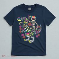 Dia De Los Muertos Skeleton Riding Dinosaur T-Shirt thumb 5