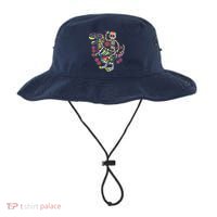 Dia De Los Muertos Skeleton Riding Dinosaur Bucket Hat thumb 0