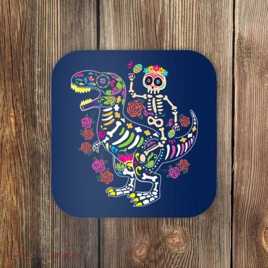 Dia De Los Muertos Skeleton Riding Dinosaur Coaster