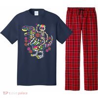 Dia De Los Muertos Skeleton Riding Dinosaur Pajama Set thumb 0