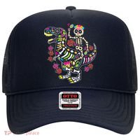 Dia De Los Muertos Skeleton Riding Dinosaur Hat thumb 0