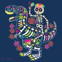 Dia De Los Muertos Skeleton Riding Dinosaur Visor thumb 3