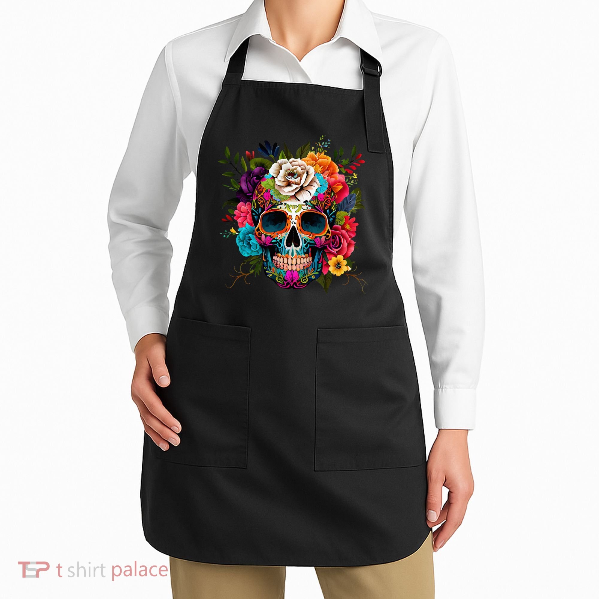 Dia De Los Muertos Costume Day Of Dead Sugar Skull Apron