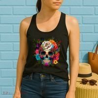 Dia De Los Muertos Costume Day Of Dead Sugar Skull Women's Tank Top thumb 2