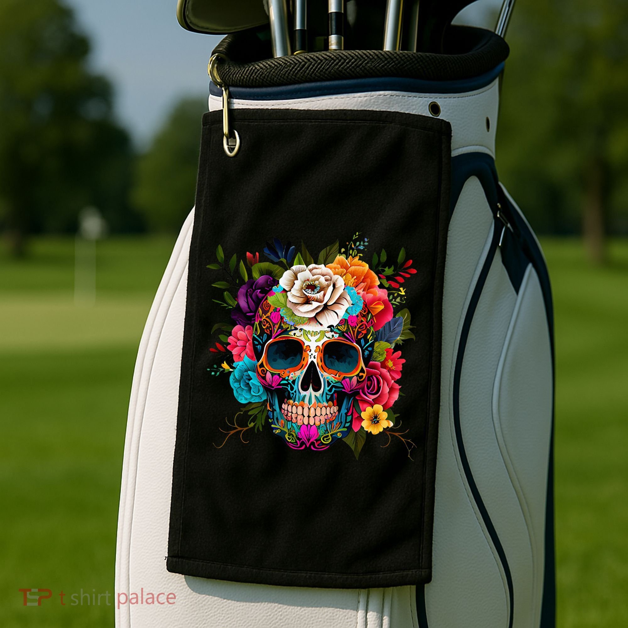 Dia De Los Muertos Costume Day Of Dead Sugar Skull Golf Towel