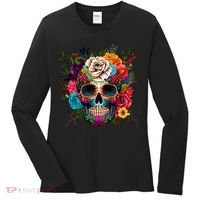 Dia De Los Muertos Costume Day Of Dead Sugar Skull Women's Long Sleeve Shirt thumb 0