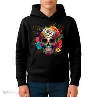 Dia De Los Muertos Costume Day Of Dead Sugar Skull Kids Hoodie thumb 4