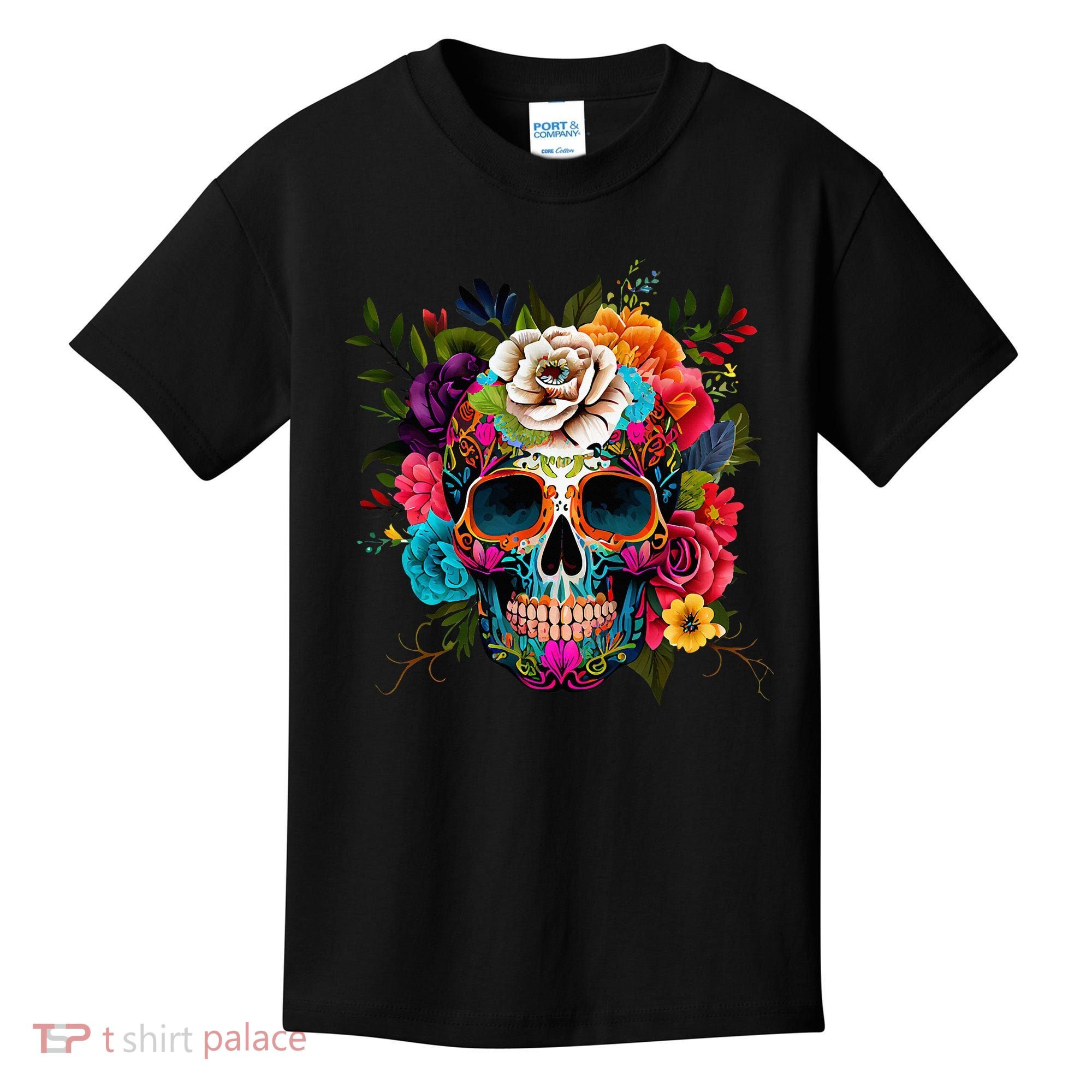 Dia De Los Muertos Costume Day Of Dead Sugar Skull Kids T-Shirt