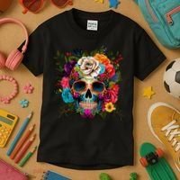 Dia De Los Muertos Costume Day Of Dead Sugar Skull Kids T-Shirt thumb 3