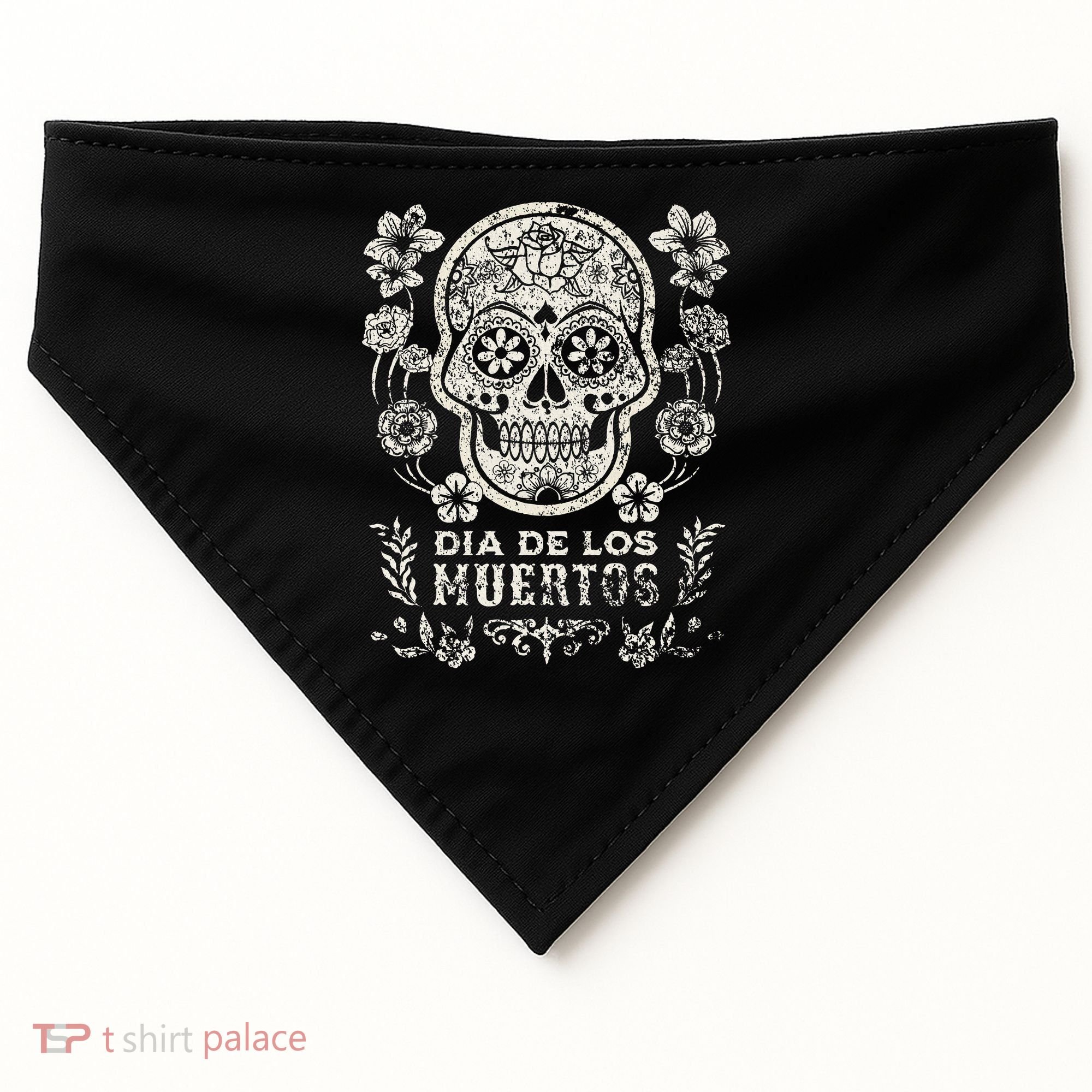Dia De Los Muertos Mexico Sugar Skull USA-Made Doggie Bandana