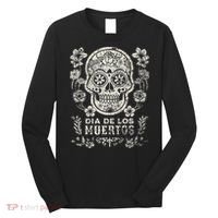 Dia De Los Muertos Mexico Sugar Skull Long Sleeve Shirt thumb 0