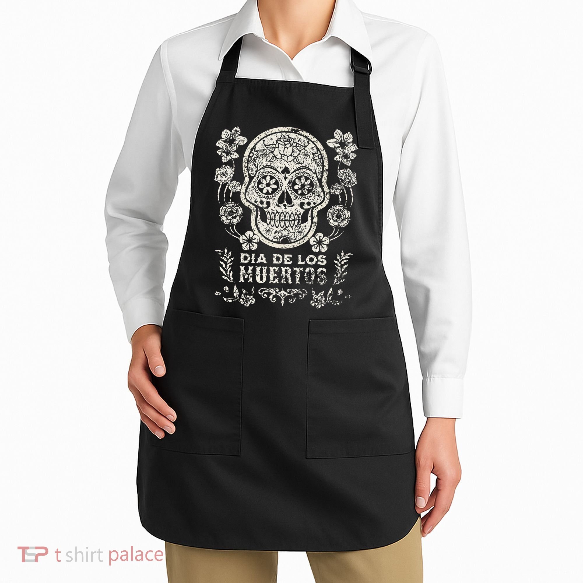 Dia De Los Muertos Mexico Sugar Skull Apron