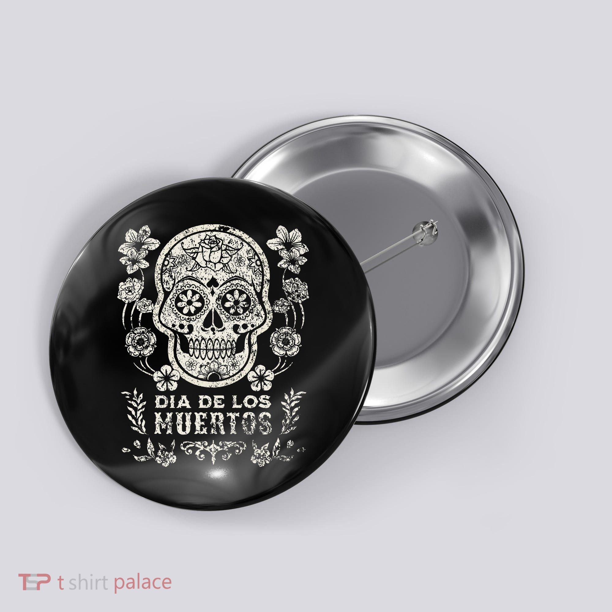 Dia De Los Muertos Mexico Sugar Skull Button