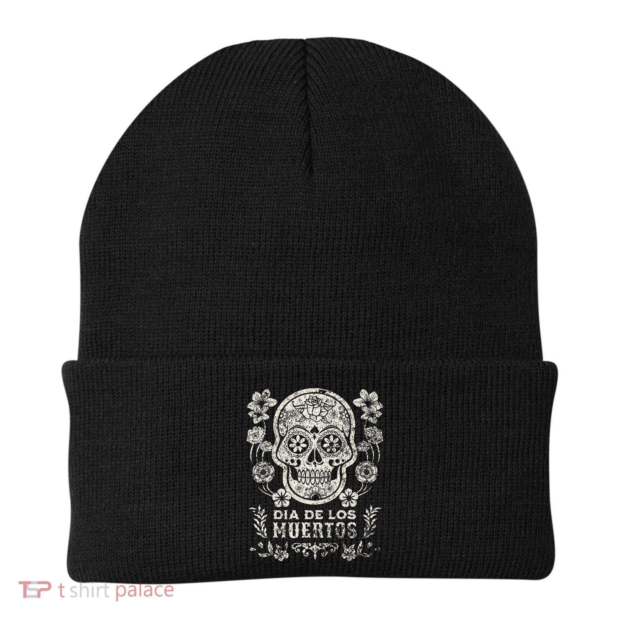 Dia De Los Muertos Mexico Sugar Skull Beanie