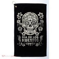 Dia De Los Muertos Mexico Sugar Skull Golf Towel thumb 0