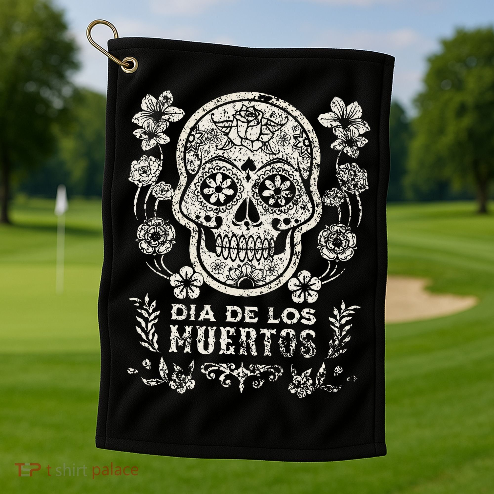 Dia De Los Muertos Mexico Sugar Skull Golf Towel