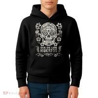 Dia De Los Muertos Mexico Sugar Skull Kids Hoodie thumb 4