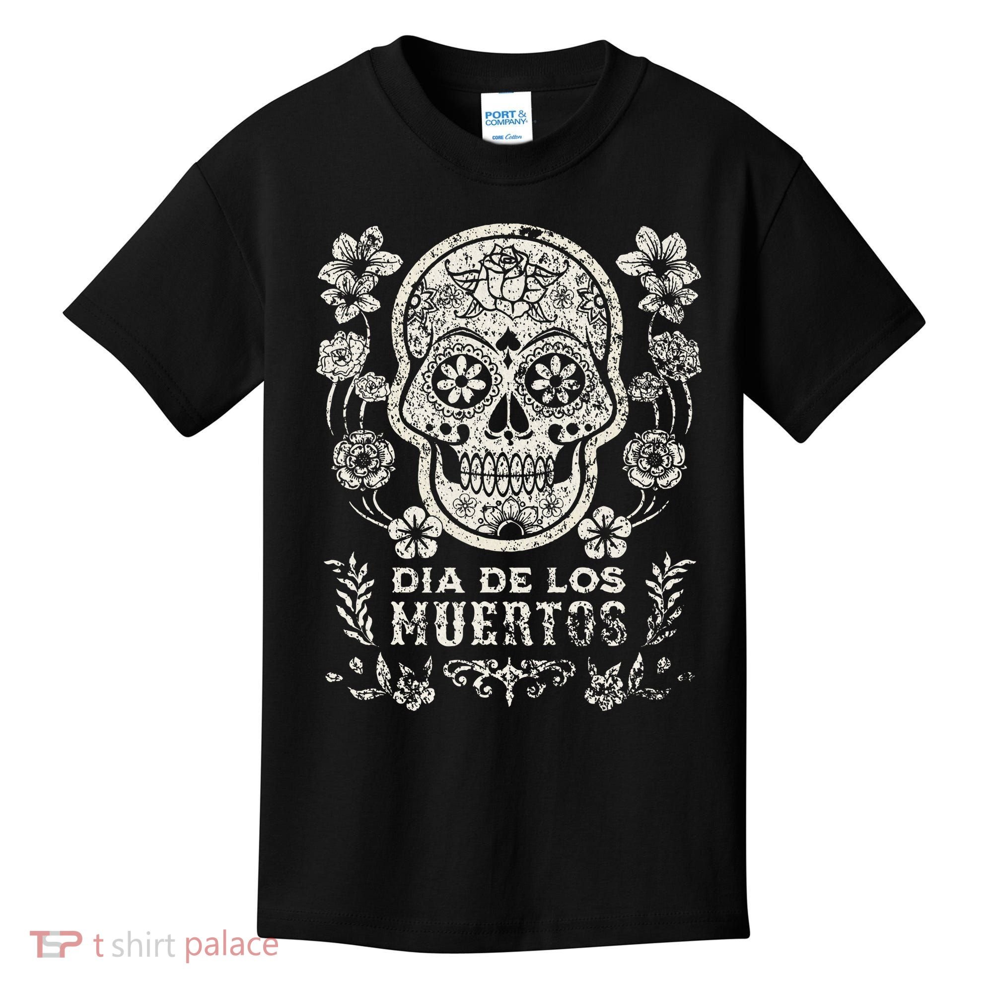 Dia De Los Muertos Mexico Sugar Skull Kids T-Shirt