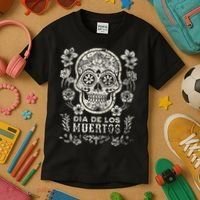Dia De Los Muertos Mexico Sugar Skull Kids T-Shirt thumb 3