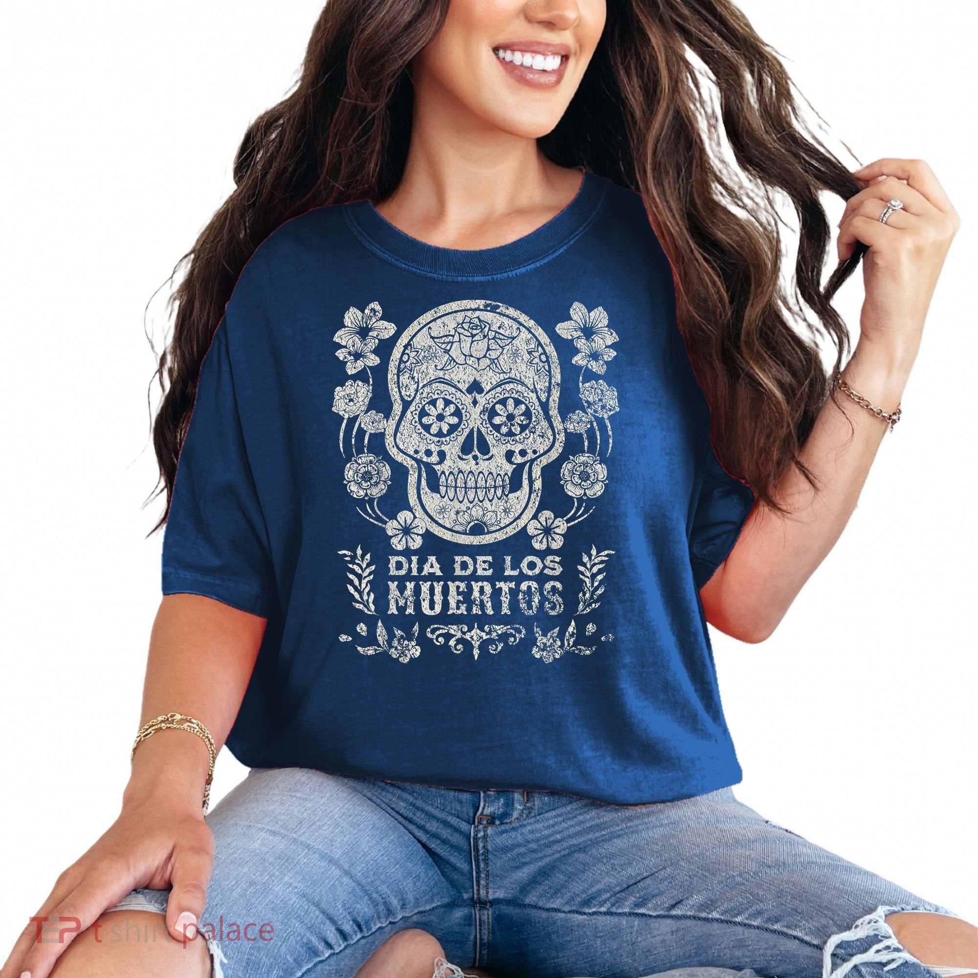 Dia De Los Muertos Mexico Sugar Skull Comfort Colors T-Shirt