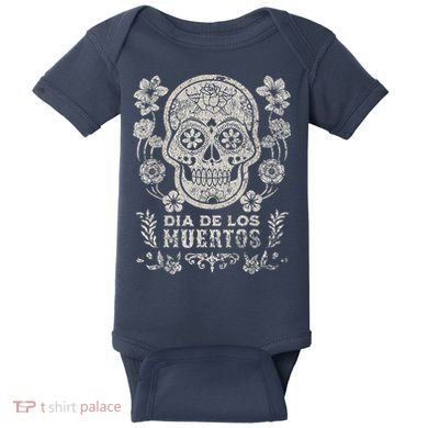 Dia De Los Muertos Mexico Sugar Skull Baby Bodysuit