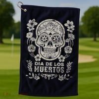Dia De Los Muertos Mexico Sugar Skull Golf Towel thumb 1