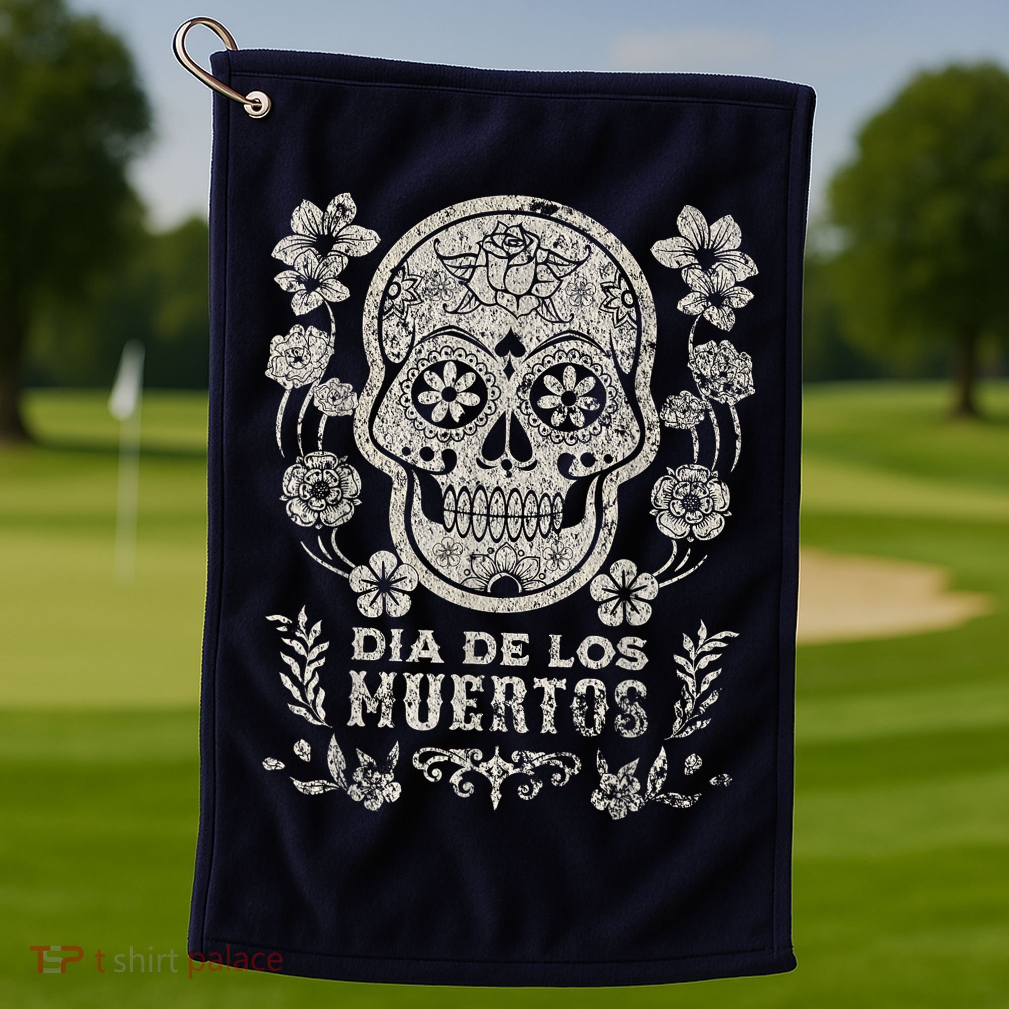 Dia De Los Muertos Mexico Sugar Skull Golf Towel