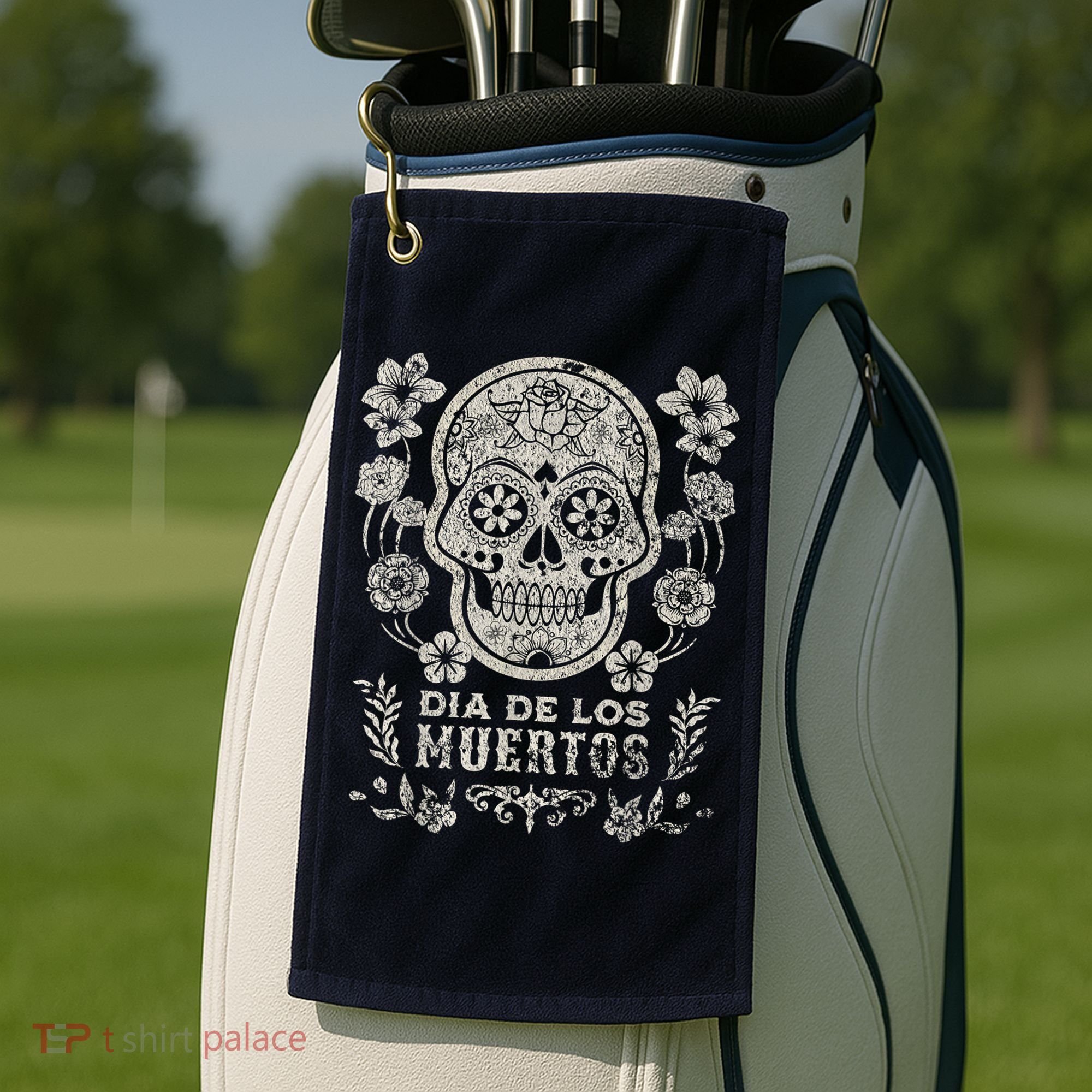 Dia De Los Muertos Mexico Sugar Skull Golf Towel