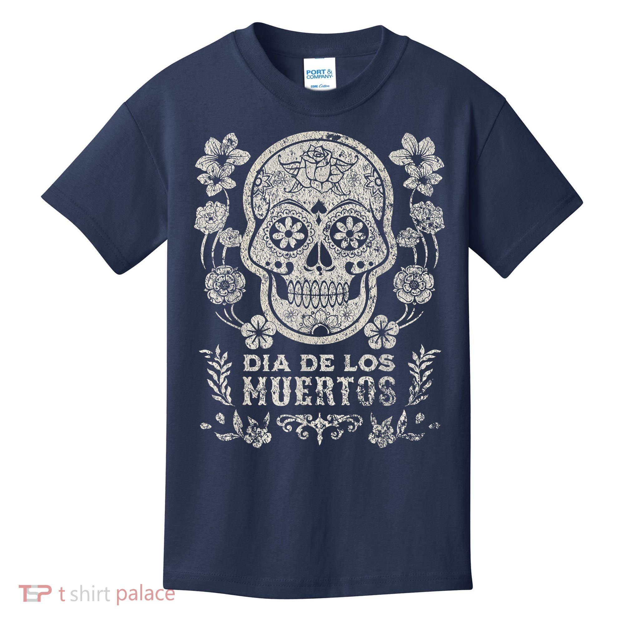 Dia De Los Muertos Mexico Sugar Skull Kids T-Shirt