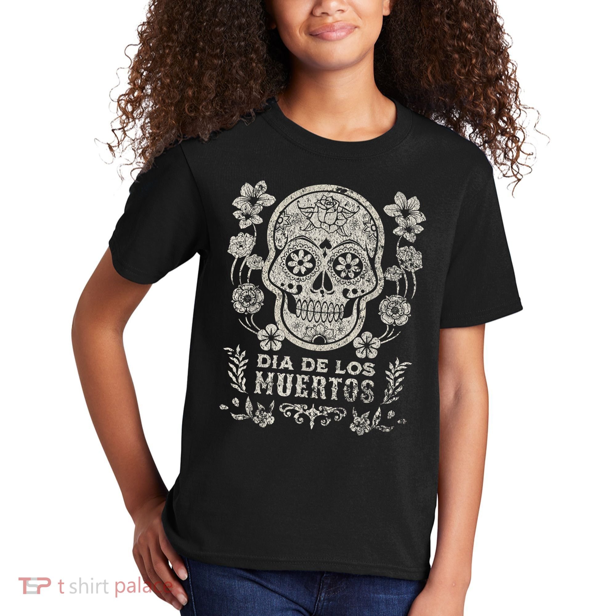 Dia De Los Muertos Mexico Sugar Skull Kids T-Shirt