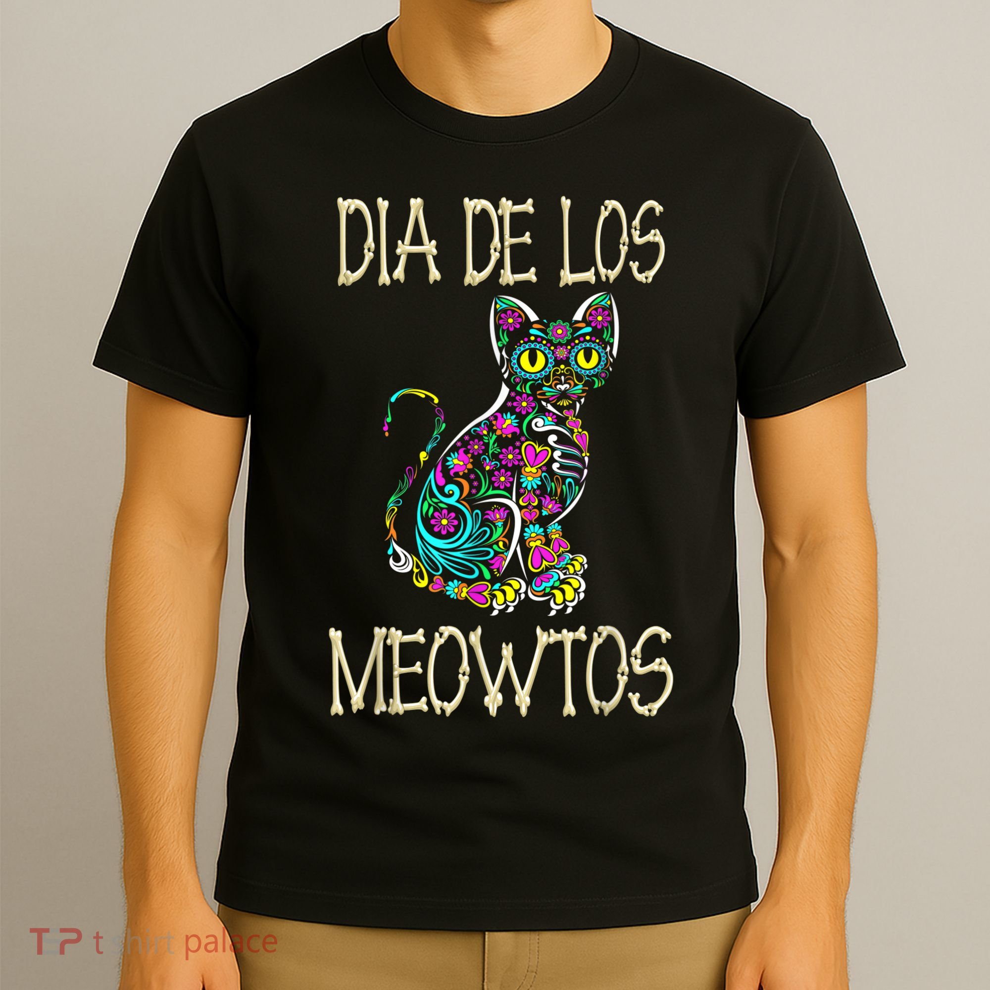 Dia De Los Meowtos Cat Muertos Day Of The Dead Cat T-Shirt