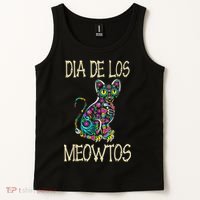 Dia De Los Meowtos Cat Muertos Day Of The Dead Cat Tank Top thumb 2