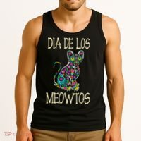 Dia De Los Meowtos Cat Muertos Day Of The Dead Cat Tank Top thumb 3