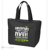 Dinosaurs DidnT Learn Math Look What Dinosaur Math Joke Tote Bag thumb 3