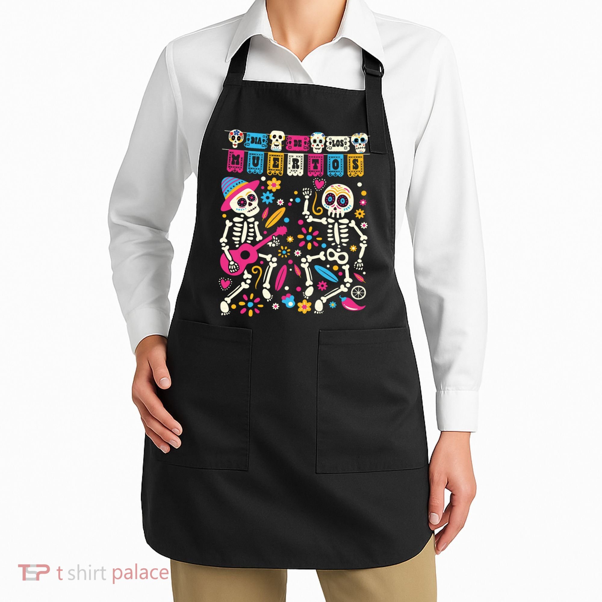 Dia De Los Muertos Day Of The Dead Mexican Skeleton Dancing Apron