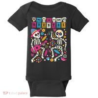 Dia De Los Muertos Day Of The Dead Mexican Skeleton Dancing Baby Bodysuit thumb 0