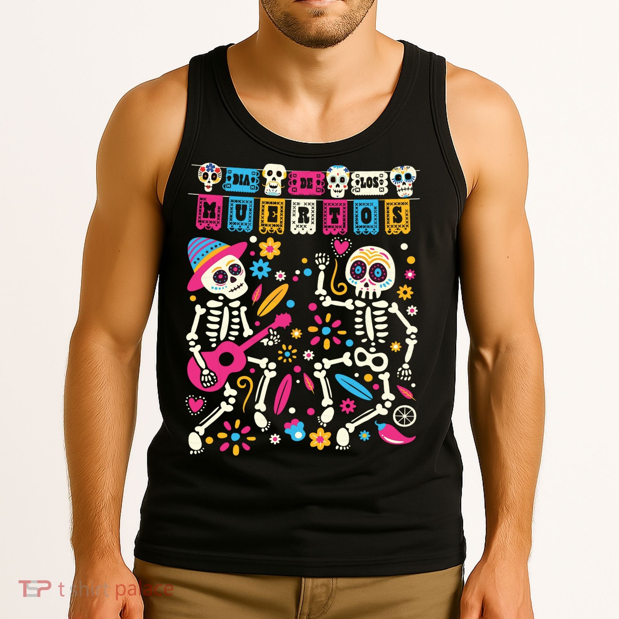 Dia De Los Muertos Day Of The Dead Mexican Skeleton Dancing Tank Top