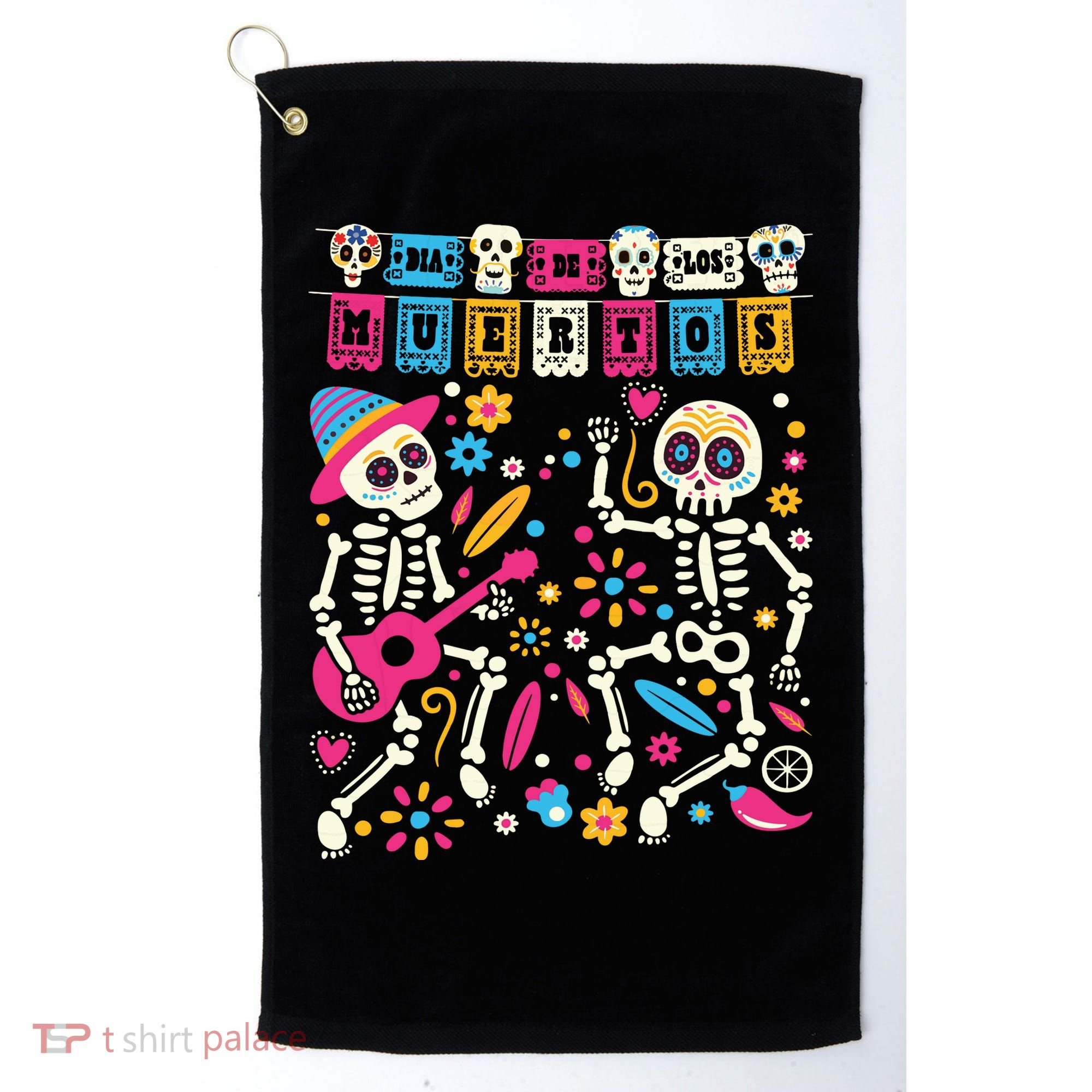 Dia De Los Muertos Day Of The Dead Mexican Skeleton Dancing Golf Towel