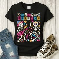 Dia De Los Muertos Day Of The Dead Mexican Skeleton Dancing Women's T-Shirt thumb 3