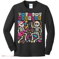 Dia De Los Muertos Day Of The Dead Mexican Skeleton Dancing Kids Long Sleeve Shirt thumb 0