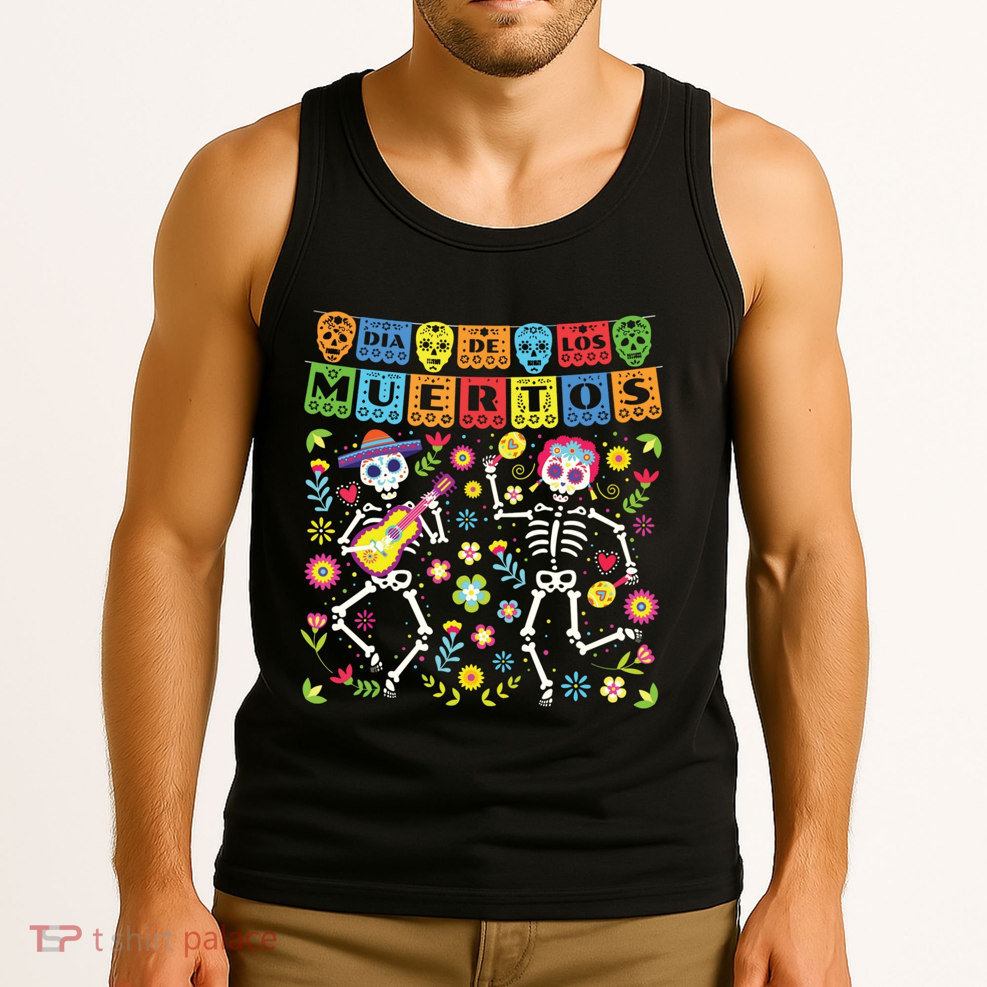 Dia De Los Muertos Day Of The Dead Skull Costume Halloween Tank Top