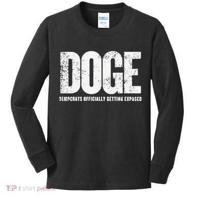 Doge Democrats Ly Getting Exposed Kids Long Sleeve Shirt