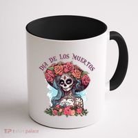 Dia De Los Muertos Floral Woman Coffee Mug thumb 1