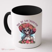 Dia De Los Muertos Floral Woman Coffee Mug thumb 0