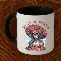 Dia De Los Muertos Floral Woman Coffee Mug thumb 2