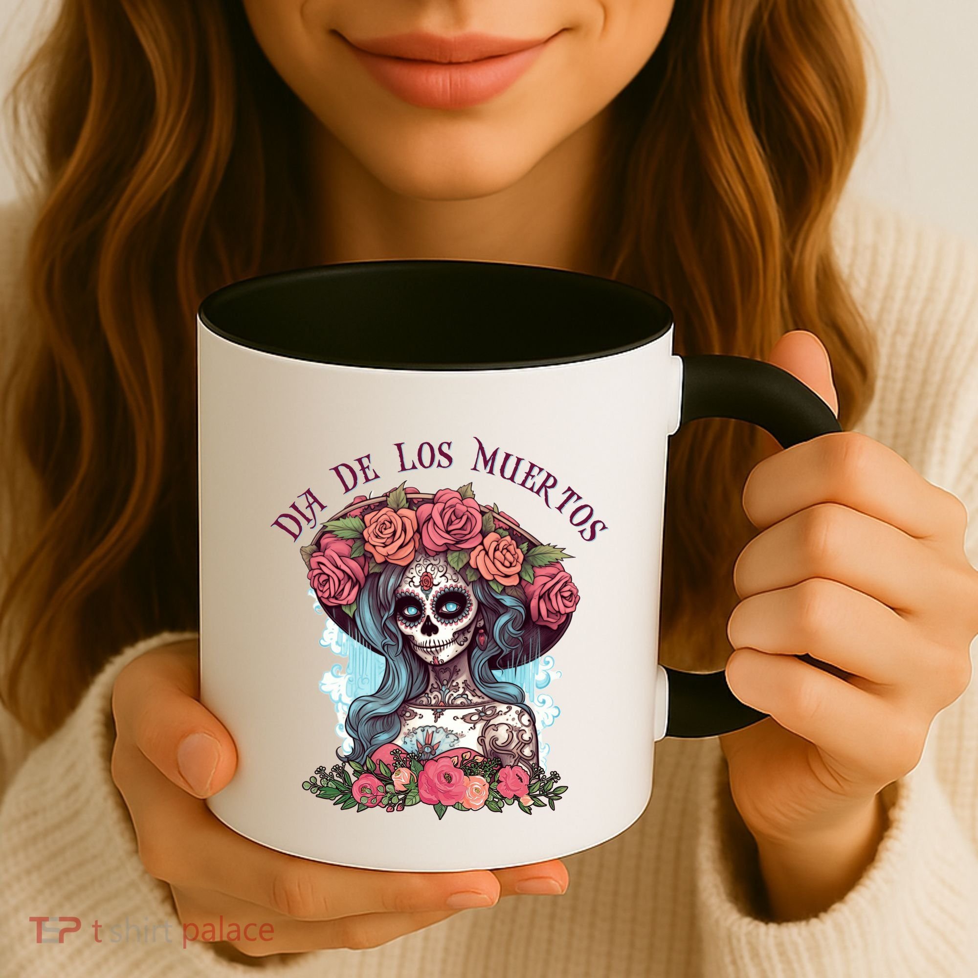 Dia De Los Muertos Floral Woman Coffee Mug