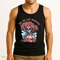 Dia De Los Muertos Floral Woman Tank Top thumb 3