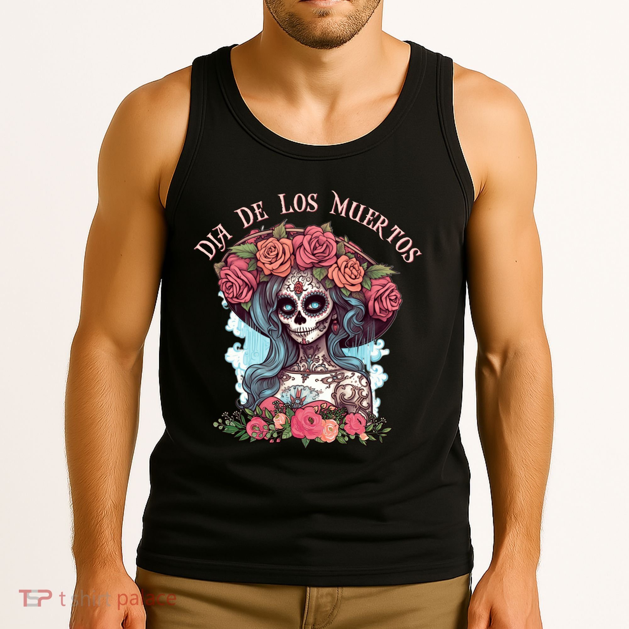Dia De Los Muertos Floral Woman Tank Top