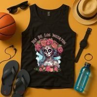 Dia De Los Muertos Floral Woman Tank Top thumb 4